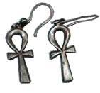 Ankh silver earring