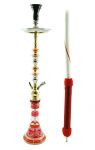 03-Khalil Mamoon Hookah Trimetal Red 36" 