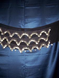 Egyptian Diagonal Coin Beaded Scarf